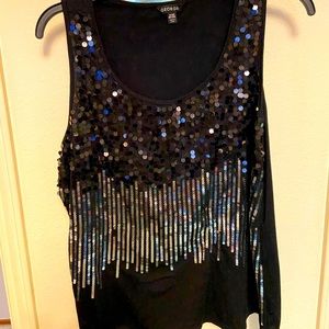 George Black Sequined Tank (Size: 2X 18W/20W)